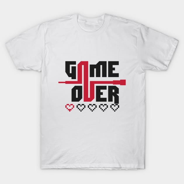 game over (fondo blaco) T-Shirt by FamiFriki_V